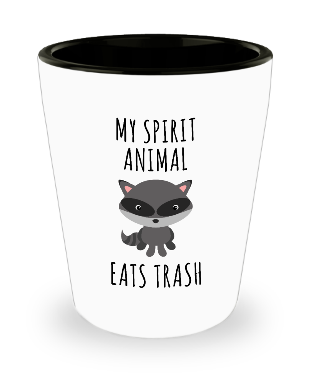 Raccoon Lover Gift Raccoon Cup Ceramic Shot Glass My Spirit Animal Eat –  Cute But Rude