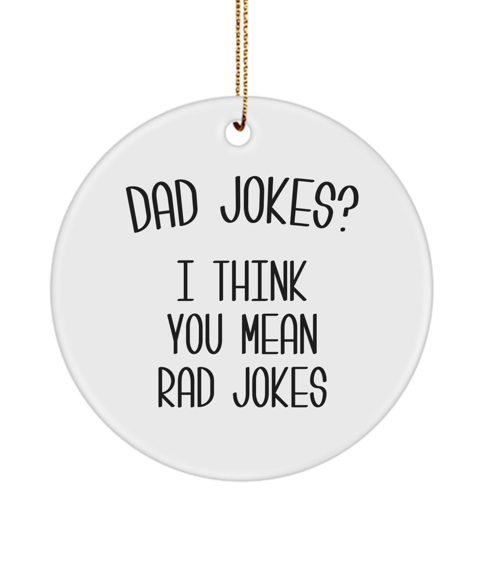 Dad Joke Rick Roll QR Code Funny Holiday Ornament