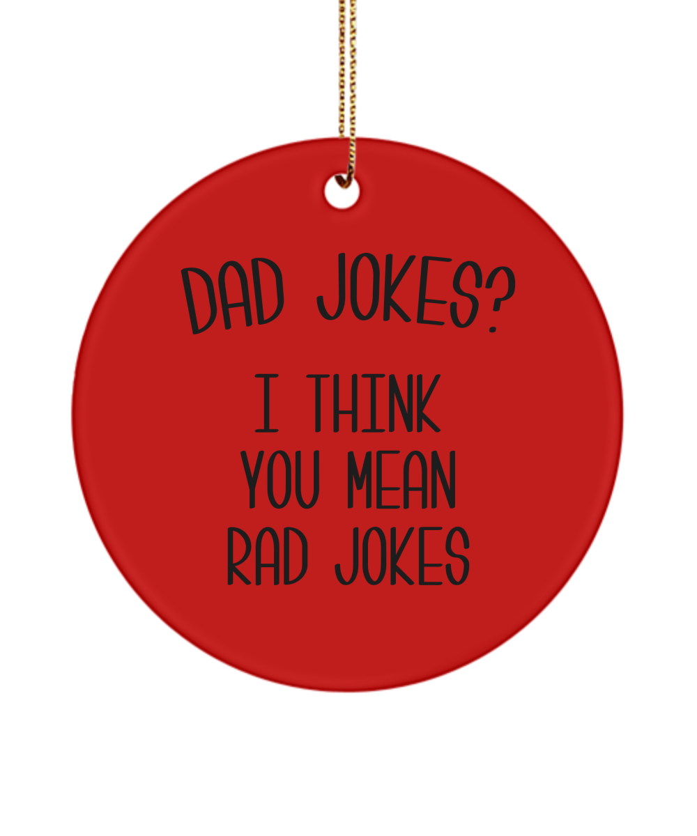 Dad Joke Rick Roll QR Code Funny Holiday Ornament