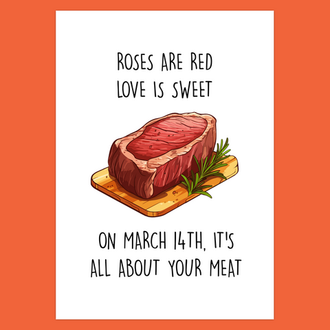 Steak and Bj Day Card, Anti Valentines Day Card, Funny Card for Husband, Card for Boyfriend, Blank Card