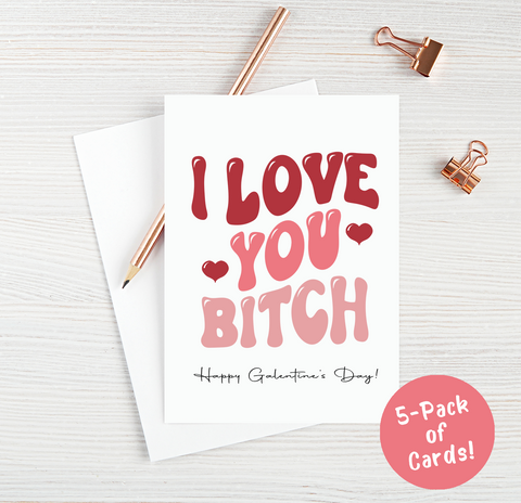 Galentines Day Card 5-Pack Galentines Card, Galentines Day Gift, Galentines Gift, Galentines Day Gifts, Bestie Card, Work Bestie, BFF Card