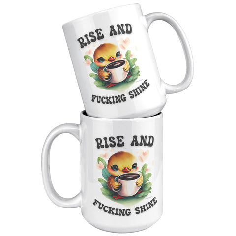 Inappropriate Mugs, Offensive Mugs, Offensive Gifts, Fuck Off Mug, Rise & Fucking Shine Coffee Cup