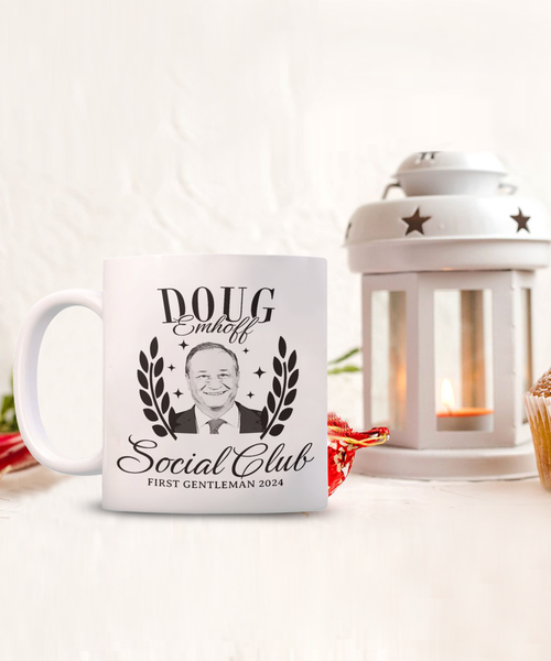 Doug Emhoff Social Club Mug, First Gentleman Coffee Cup, Kamala Harris for President Mug, Election 2024 Gifts, Democrat Mug