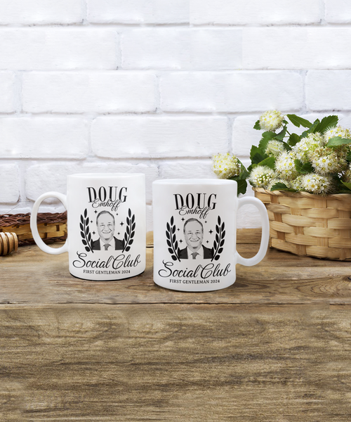 Doug Emhoff Social Club Mug, First Gentleman Coffee Cup, Kamala Harris for President Mug, Election 2024 Gifts, Democrat Mug