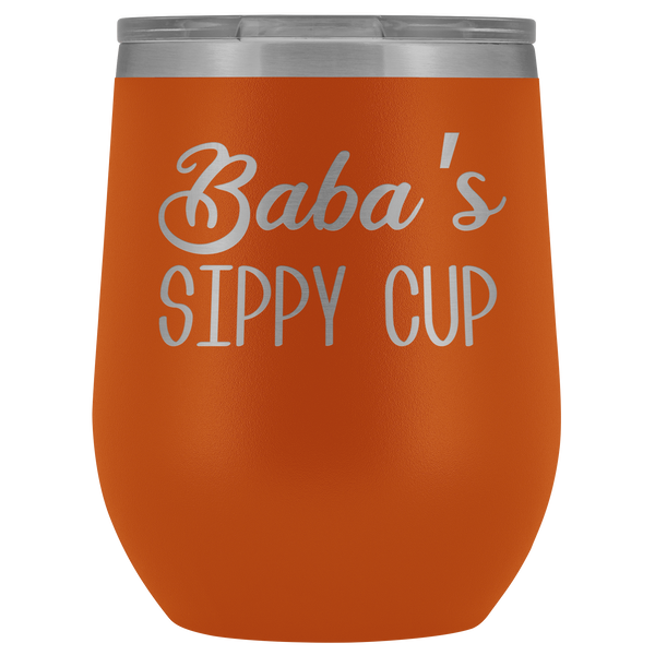 Baba's Sippy Cup Baba  Gifts Funny Stemless Stainless Steel Insulated Wine Tumbler BPA Free 12oz