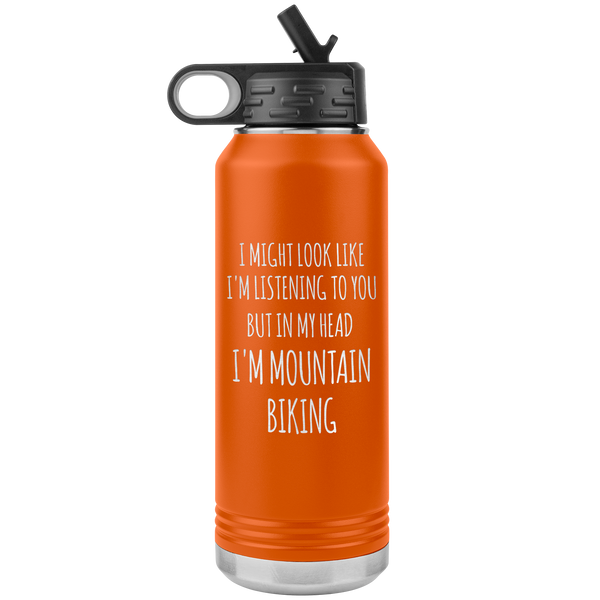 Mountain Biker Gift In My Head I'm Mountain Biking Insulated Water Bottle Tumbler