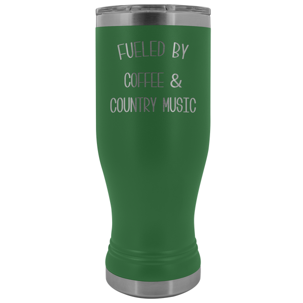 Fueled By Coffee & Country Music Pilsner Tumbler Congratulations Mug Insulated Hot Cold Travel Coffee Cup 20oz BPA Free