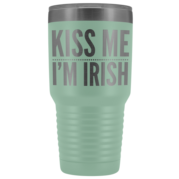 Kiss Me I'm Irish St Patricks Day Tumbler Travel Mug Funny Beer Tumbler Double Wall Vacuum Insulated Hot Cold Cup 30oz BPA Free-Cute But Rude