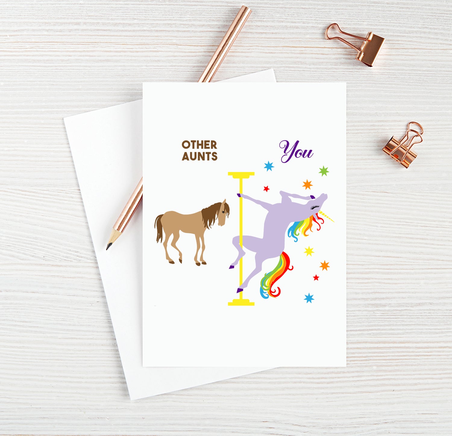 Aunts Birthday Card Funny Aunt Card for Best Aunts Ever Blank Card Unicorn Birthday Card Pole Dance Gifts