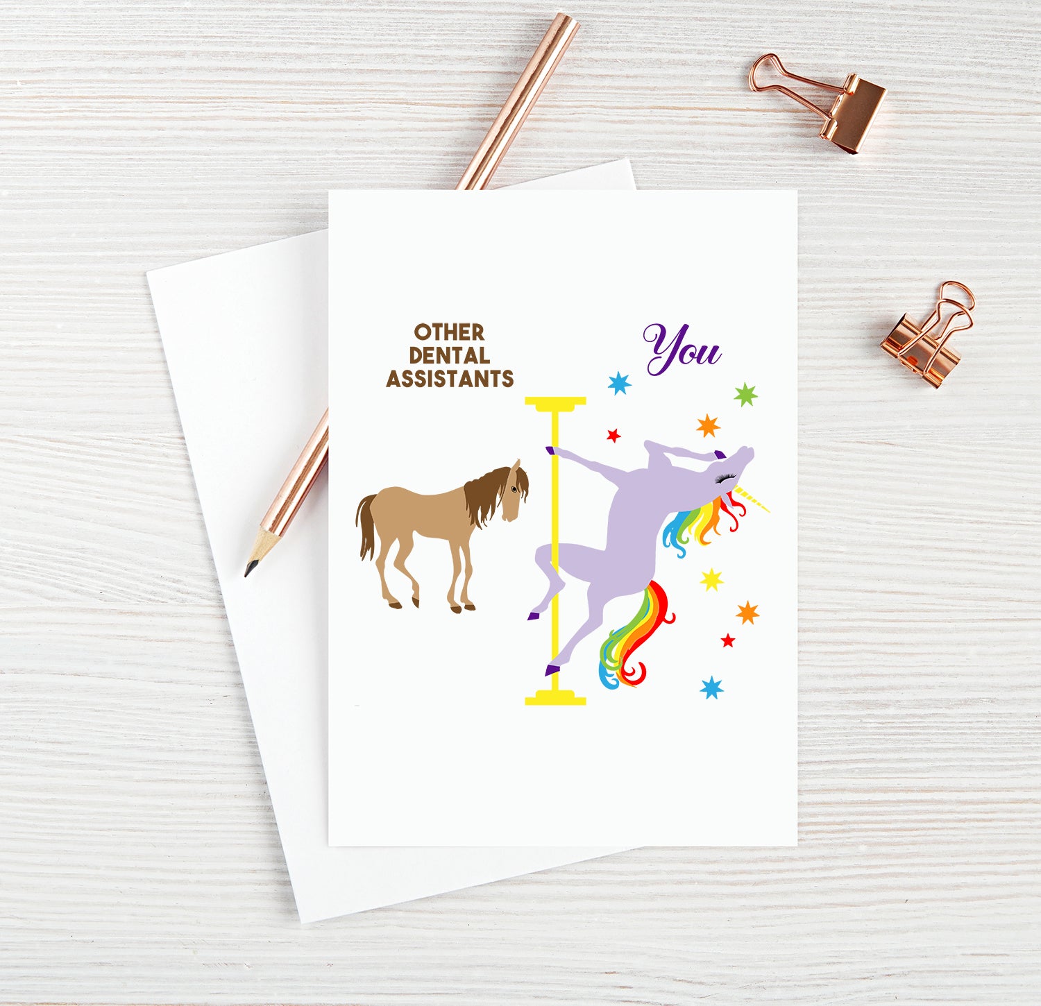 Dental Assistant Birthday Card Funny Dental Assistant Card for Best Dental Assistant Ever Blank Card Unicorn Birthday Card Pole Dance Gifts