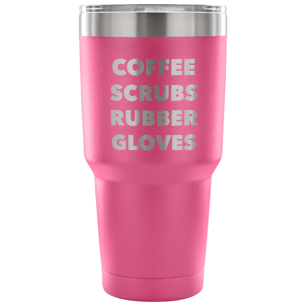 Coffee Scrubs Rubber Gloves Metal Mug Double Wall Vacuum Insulated Hot & Cold Travel Cup 30oz BPA Free-Cute But Rude