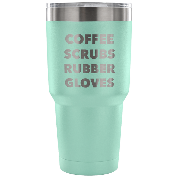 Coffee Scrubs Rubber Gloves Metal Mug Double Wall Vacuum Insulated Hot ...