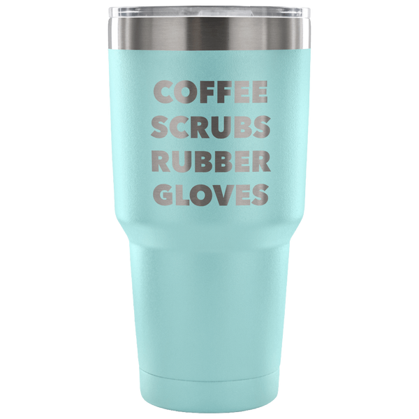 Coffee Scrubs Rubber Gloves Metal Mug Double Wall Vacuum Insulated Hot & Cold Travel Cup 30oz BPA Free-Cute But Rude