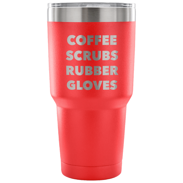 Coffee Scrubs Rubber Gloves Metal Mug Double Wall Vacuum Insulated Hot & Cold Travel Cup 30oz BPA Free-Cute But Rude