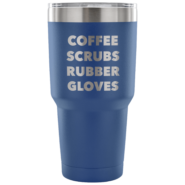 Coffee Scrubs Rubber Gloves Metal Mug Double Wall Vacuum Insulated Hot & Cold Travel Cup 30oz BPA Free-Cute But Rude