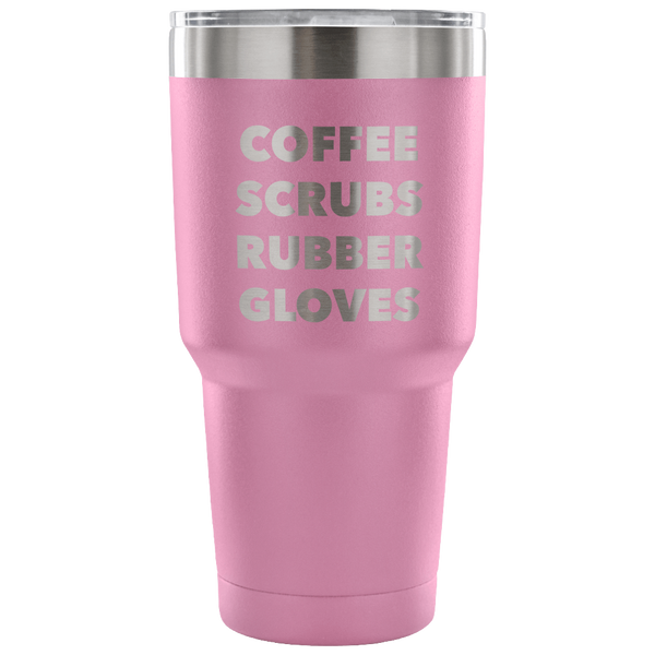 Coffee Scrubs Rubber Gloves Metal Mug Double Wall Vacuum Insulated Hot & Cold Travel Cup 30oz BPA Free-Cute But Rude