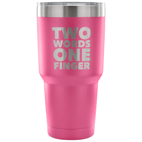 Two Words One Finger Tumbler Funny Double Wall Vacuum Insulated Hot Cold Mug Travel Coffee Cup 30oz BPA Free-Cute But Rude