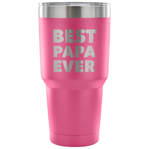 Papa Gifts Best Papa Ever Tumbler Double Wall Vacuum Insulated Hot Cold Travel Cup 30oz BPA Free