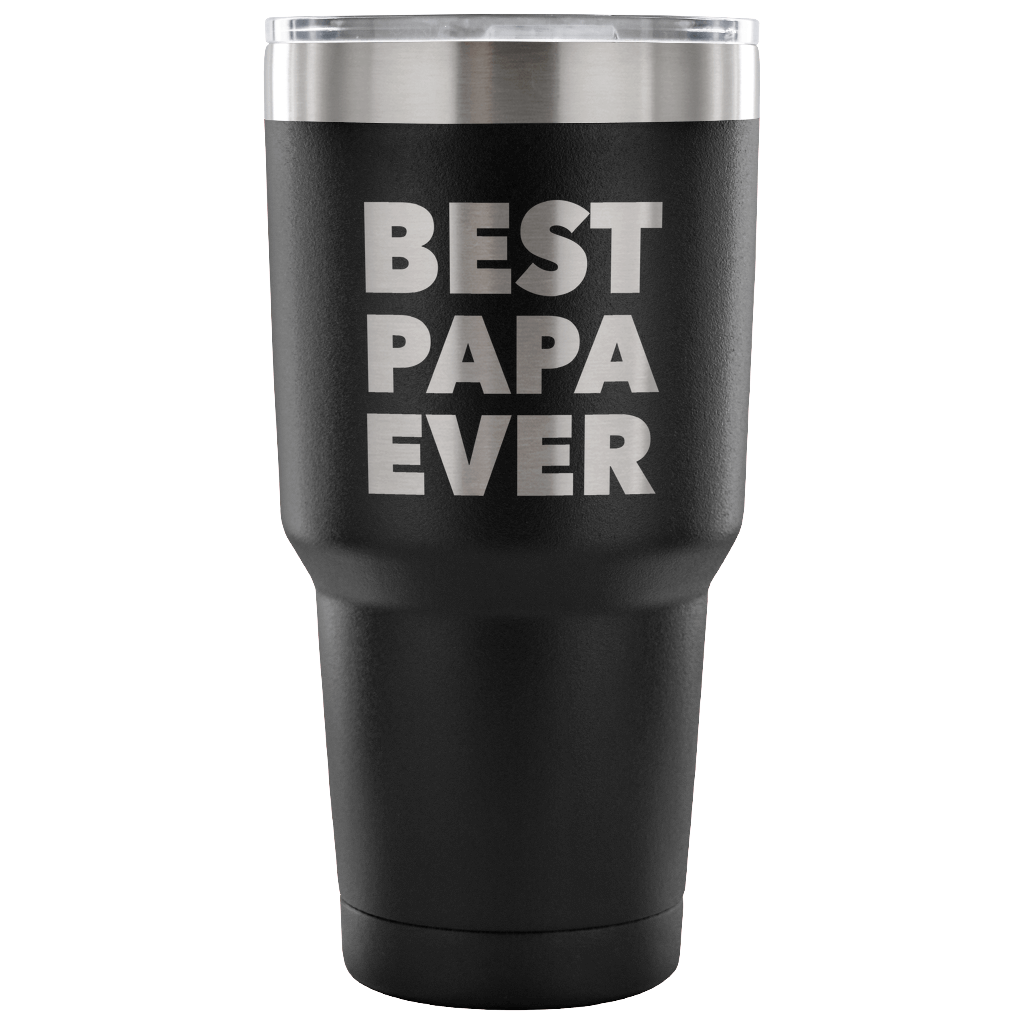 Papa Gifts Best Papa Ever Tumbler Double Wall Vacuum Insulated Hot Cold Travel Cup 30oz BPA Free