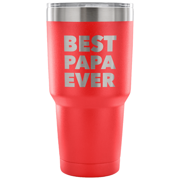 Papa Gifts Best Papa Ever Tumbler Double Wall Vacuum Insulated Hot Cold Travel Cup 30oz BPA Free