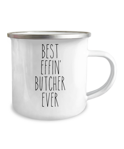 Gift For Butcher Best Effin' Butcher Ever Camping Mug Coffee Cup Funny Coworker Gifts