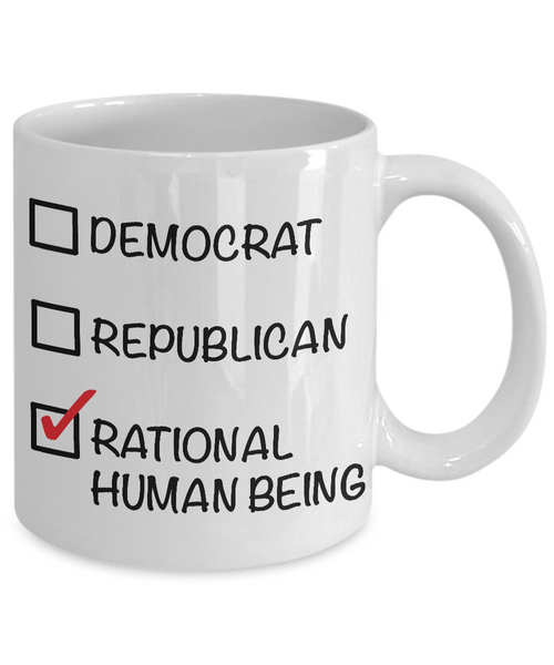 Political Gifts - Libertarian - Political Parties - Political Junkie - Rational Human Being Funny Coffee Mug-Cute But Rude