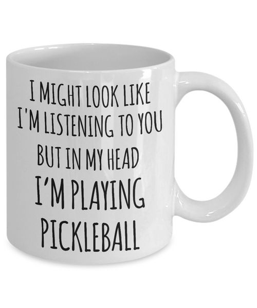 Pickleball Gift, Pickleball, Pickleball Gifts, Pickleball Mug, In My Head I'm Playing Pickleball Coffee Cup