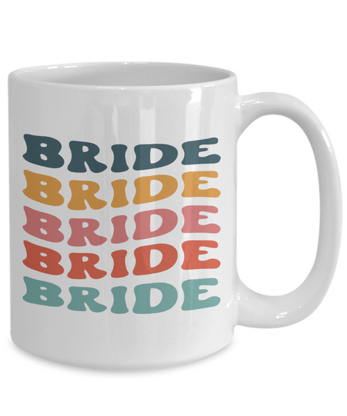 Bride Cup, Groovy Bachelorette, Groovy Bride, Retro Bride Mug, Bridal Party Mugs, Wedding Day, Aesthetic Boho Coffee Cup