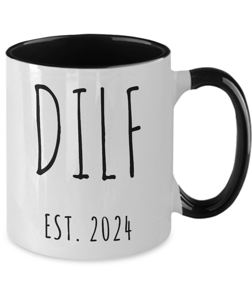 First Time Dad Gift, New Dad Gift, DILF Est 2024, First Father's Day Cup, Expecting Dad, Couples Baby Shower Gift, Colored Mug