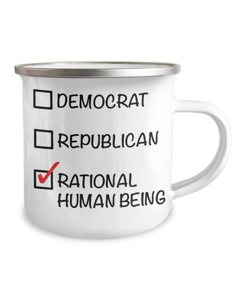 Libertarian Mug Libertarian Gifts Political Gag Gift Political Parties Political Junkie Rational Human Being Funny Election 2024 Metal Camping Coffee Cup