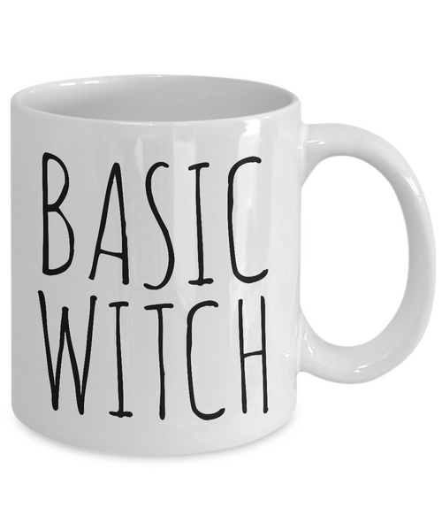 Basic Witch Mug Funny Halloween Ceramic Coffee Cup Gifts for Witches-Cute But Rude