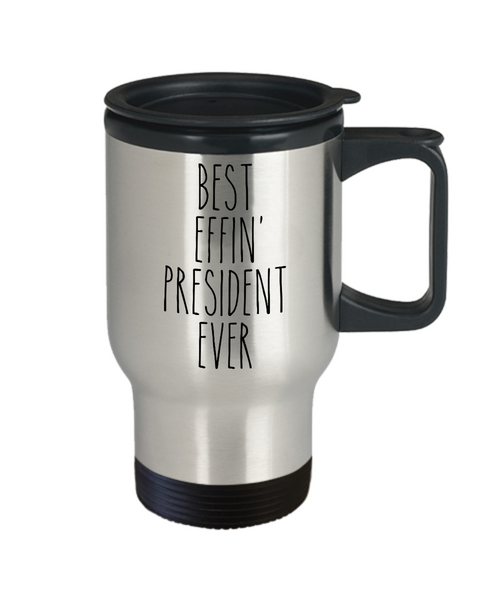 Gift For President Best Effin' President Ever Insulated Travel Mug Coffee Cup Funny Coworker Gifts