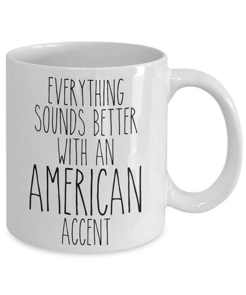 Us Citizenship Gift, New Citizen Gift, Becoming a Us Citizen Gift, American Accent Coffee Cup