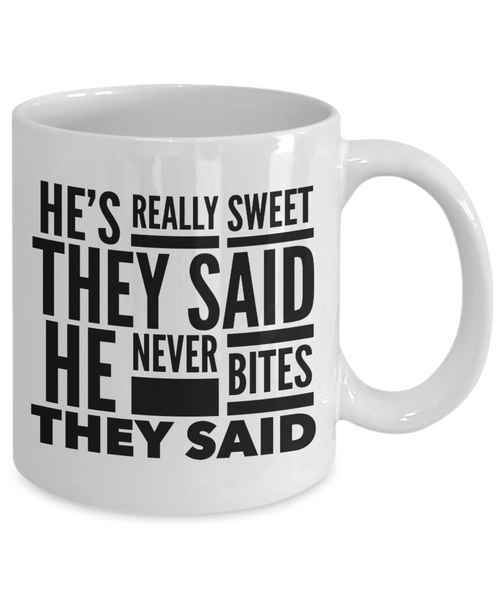 Funny Vet Tech Gifts Veterinarian Mug Veterinary Medicine Graduation Veterinary Assistant He Never Bites They Said Mug Coffee Cup-Cute But Rude