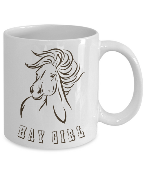 Horse Mug, Horse Coffee Mug, Horse Rider Gift, Hay Girl, Horse Trainer Gift, Horse Cup