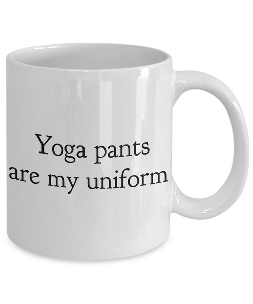 Yoga Pants Are My Uniform Mug Ceramic Coffee Cup Work from Home Mom Gift Yoga Gift-Cute But Rude