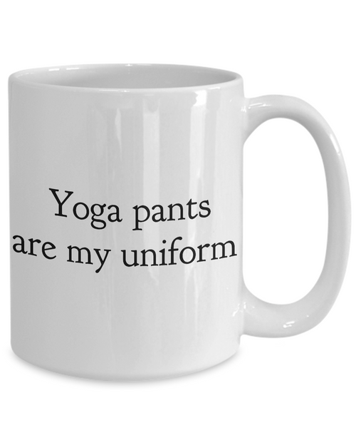 Yoga Pants Are My Uniform Mug Ceramic Coffee Cup Work from Home Mom Gift Yoga Gift-Cute But Rude