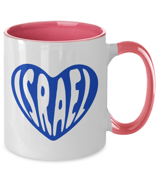 Israel Heart Mug, Support Israel, Israel Love, Israel Pride, Jewish Mug, Jewish Gifts, Colored Coffee Cup