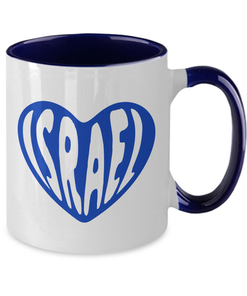 Israel Heart Mug, Support Israel, Israel Love, Israel Pride, Jewish Mug, Jewish Gifts, Colored Coffee Cup