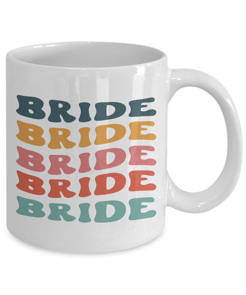 Bride Cup, Groovy Bachelorette, Groovy Bride, Retro Bride Mug, Bridal Party Mugs, Wedding Day, Aesthetic Boho Coffee Cup