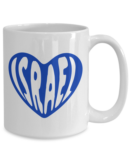 Israel Heart Mug, Support Israel, Israel Love, Israel Pride, Jewish Mug, Jewish Gifts, Coffee Cup