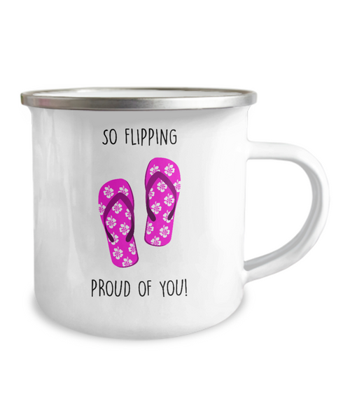 Congratulations So Flipping Proud Of You Metal Camping Mug Coffee Cup Funny Gift