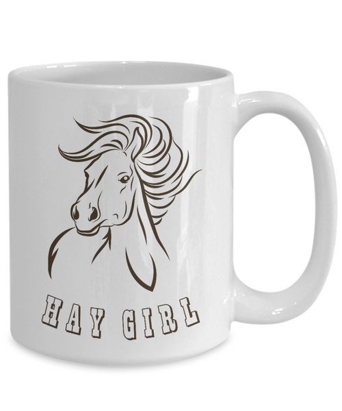 Horse Mug, Horse Coffee Mug, Horse Rider Gift, Hay Girl, Horse Trainer Gift, Horse Cup