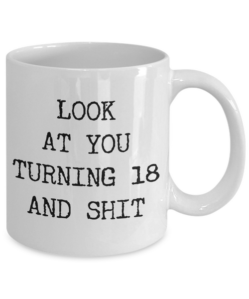 18th Birthday Gifts Funny Birthday Gift Ideas For Happy 18th Birthday Party Mug 18th Bday Gifts Birthday Gag Gifts Look at You Mug Coffee Cup-Cute But Rude