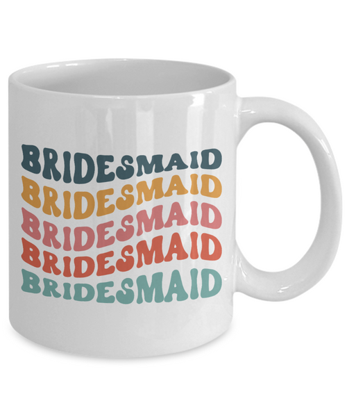 Bridesmaid Mug, Groovy Bachelorette, Groovy Bridesmaid, Retro Bridesmaid Mug, Bridal Party Mugs, Wedding Day, Aesthetic Boho Coffee Cup