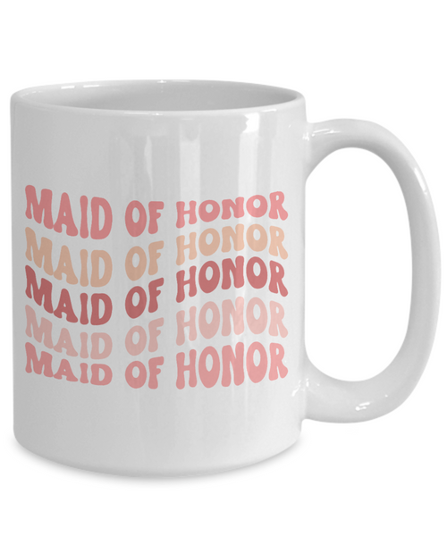 Maid of Honor Mug, MOH Mug, Bridesmaid Mug, Groovy Bachelorette, Groovy Bridesmaid, Retro Bridesmaid Mug, Bridal Party Mugs, Wedding Day