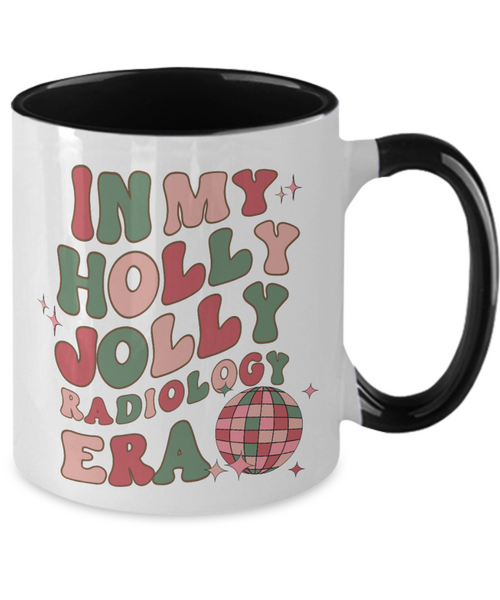 Radiologic Technologist Gifts, In My Holly Jolly Radiology Era, Xray Tech Gift, Rad Tech Mug, Radiologist, Holly Jolly Vibes, Holly Jolly Era Retro Two-Toned Coffee Cup