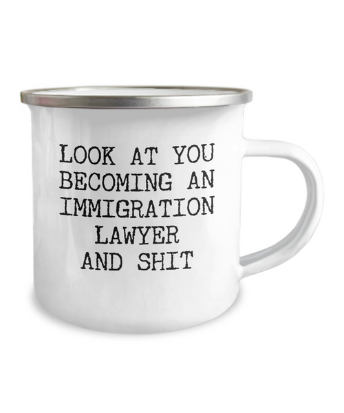 Becoming An Immigration Lawyer Camping Mug Coffee Cup Funny Coworker Gifts