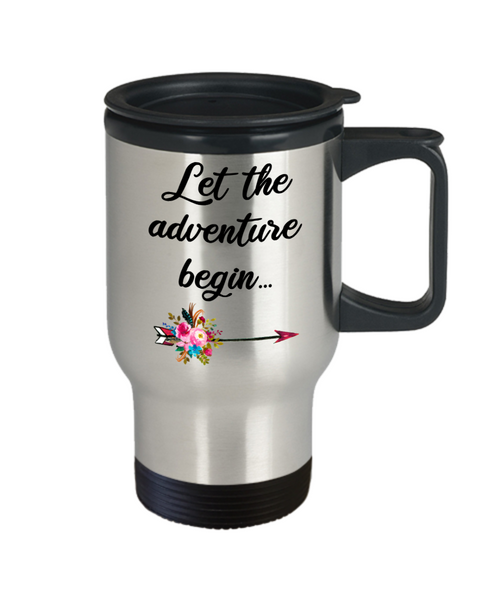 Graduate Mug Graduation Gift Congratulations Insulated Travel Coffee Cup Gift for Graduate College Student Let the Adventure Begin