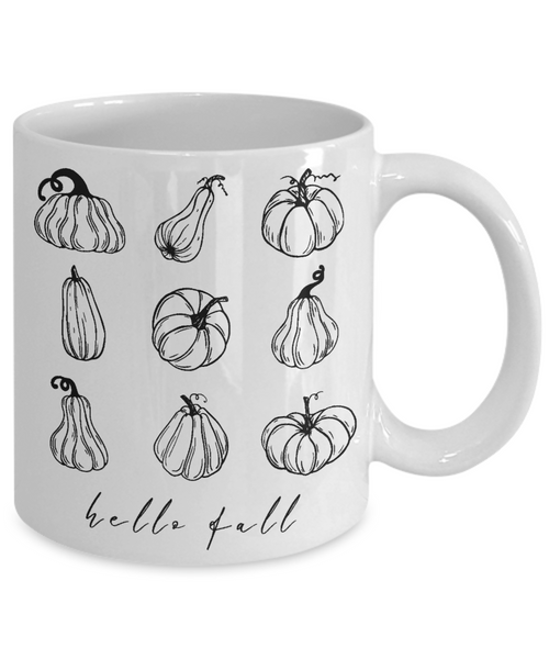 Hello Fall Mug, Autumn Mug, Pumpkin Mug, Fall Coffee Cup, Pumpkin Spice Mug